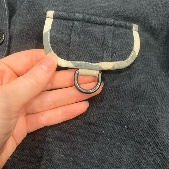 New Burberry Long Sleeve Polo Women’s Size S Dark Gray Authentic - Picture 2 of 11